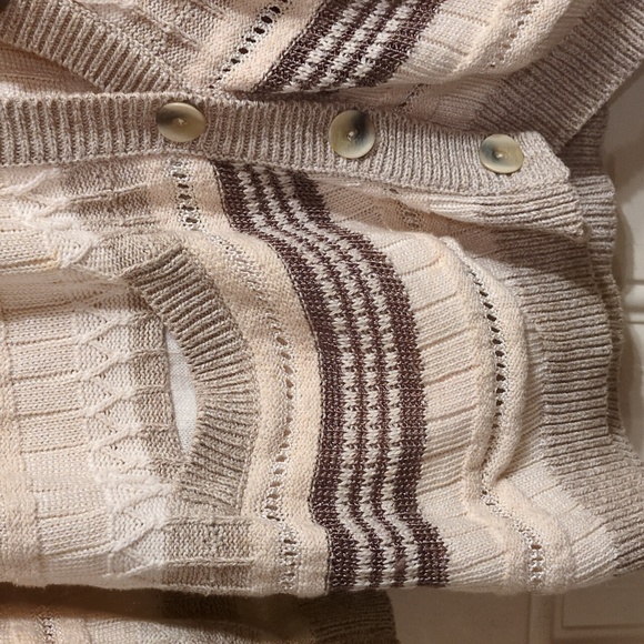 Liz Claiborne Open Weave Cardigan - Stylish Linen Blend Comfort - Picture 2 of 12